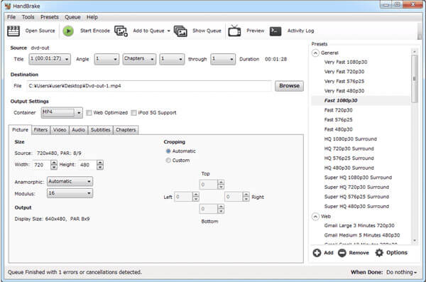 handbrake iso to mp4